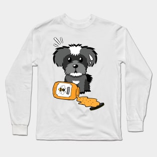 Naughty schnauzer spilled a jar of honey Long Sleeve T-Shirt